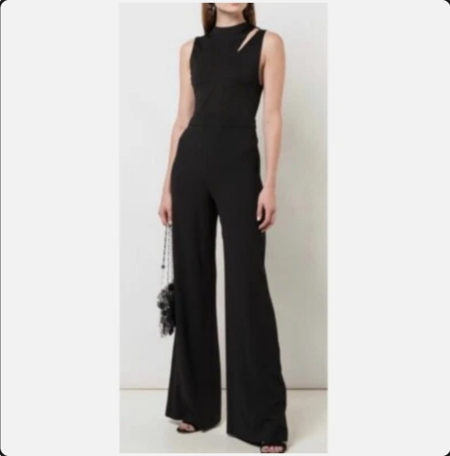 Alice + Olivia Wide Leg Cut Out Black Jumpsuit Size 0